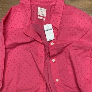 Gap pink polka dot blouse